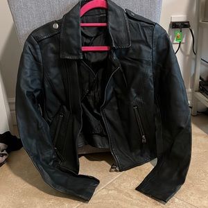 SOMILEO fake leather jacket size small women